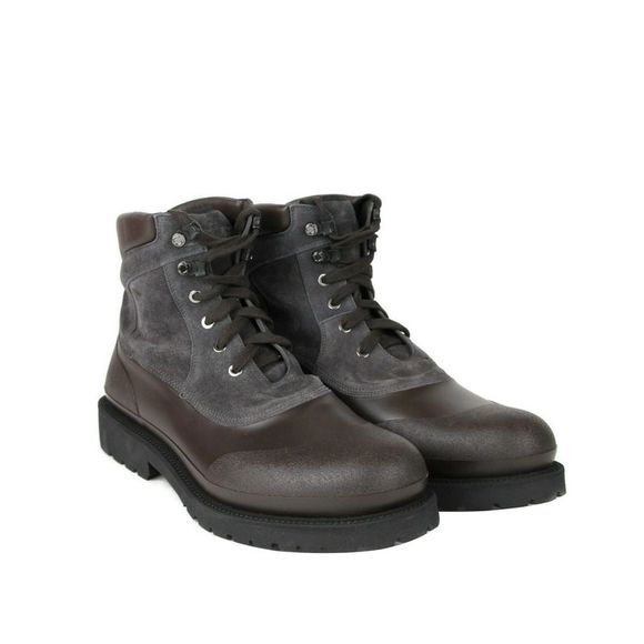 Salvatore Ferragamo Men's Forest Dark Silver Rubber Suede Ankle Boots 656783 (11 - Picture 3 of 7